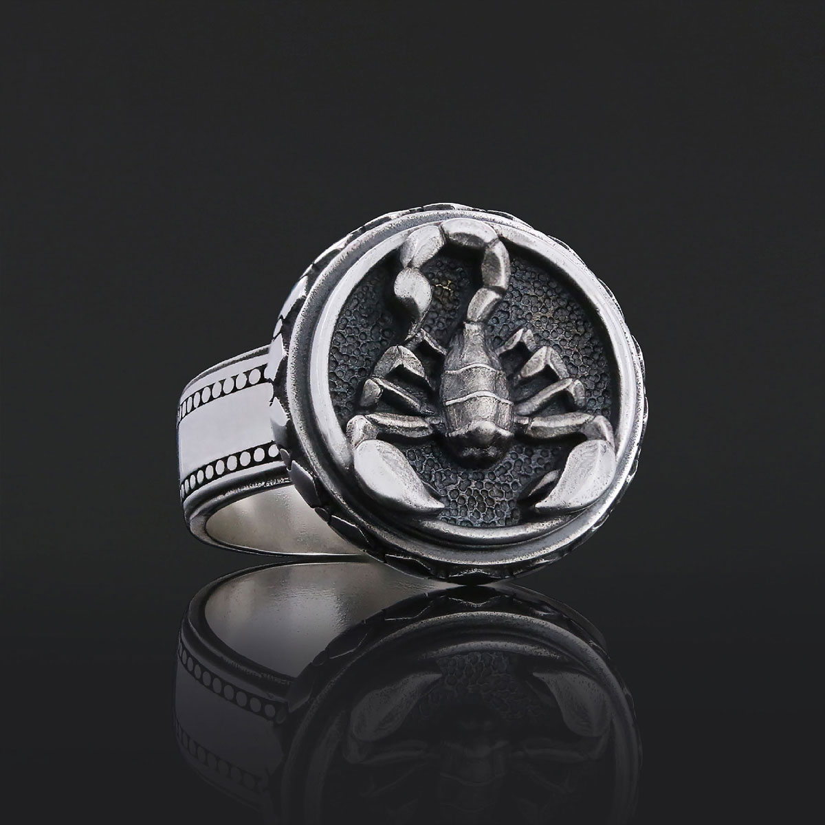 Scorpio Zodiac Silver Ring
