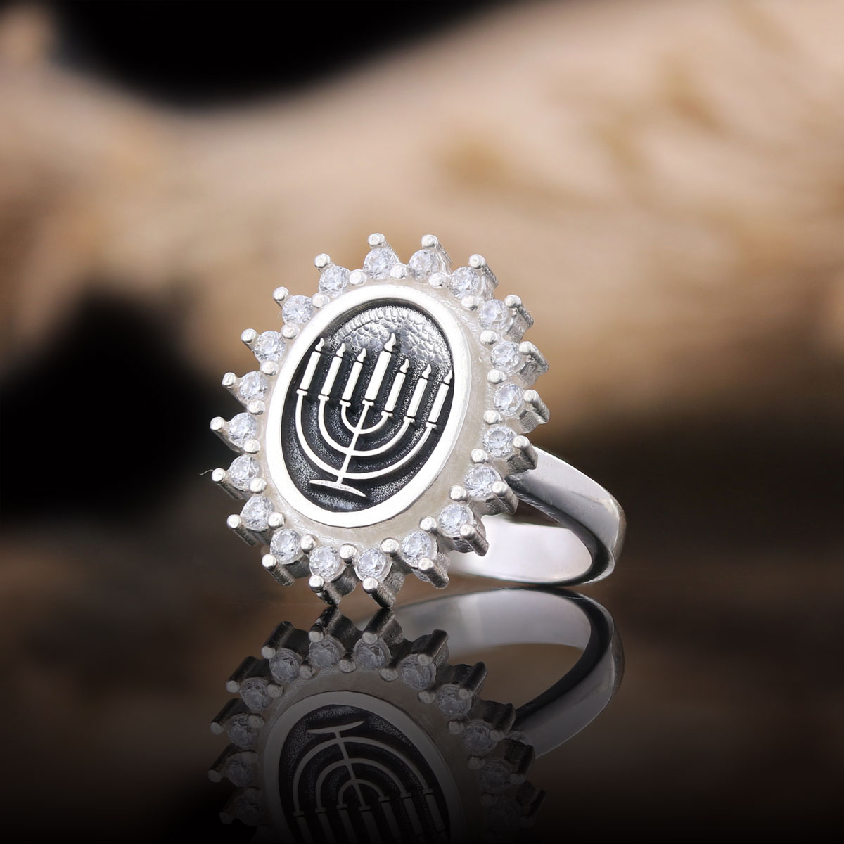 Shabbat Menorah Ring, Elegant Jewish Faith Jewelry, Symbol of Shabbat and Jewish Heritage Ring, Menorah Ring Shabbat Menorah Ring, Elegant Jewish Faith Jewelry, Symbol of Shabbat and Jewish Heritage Ring, Menorah Ring
