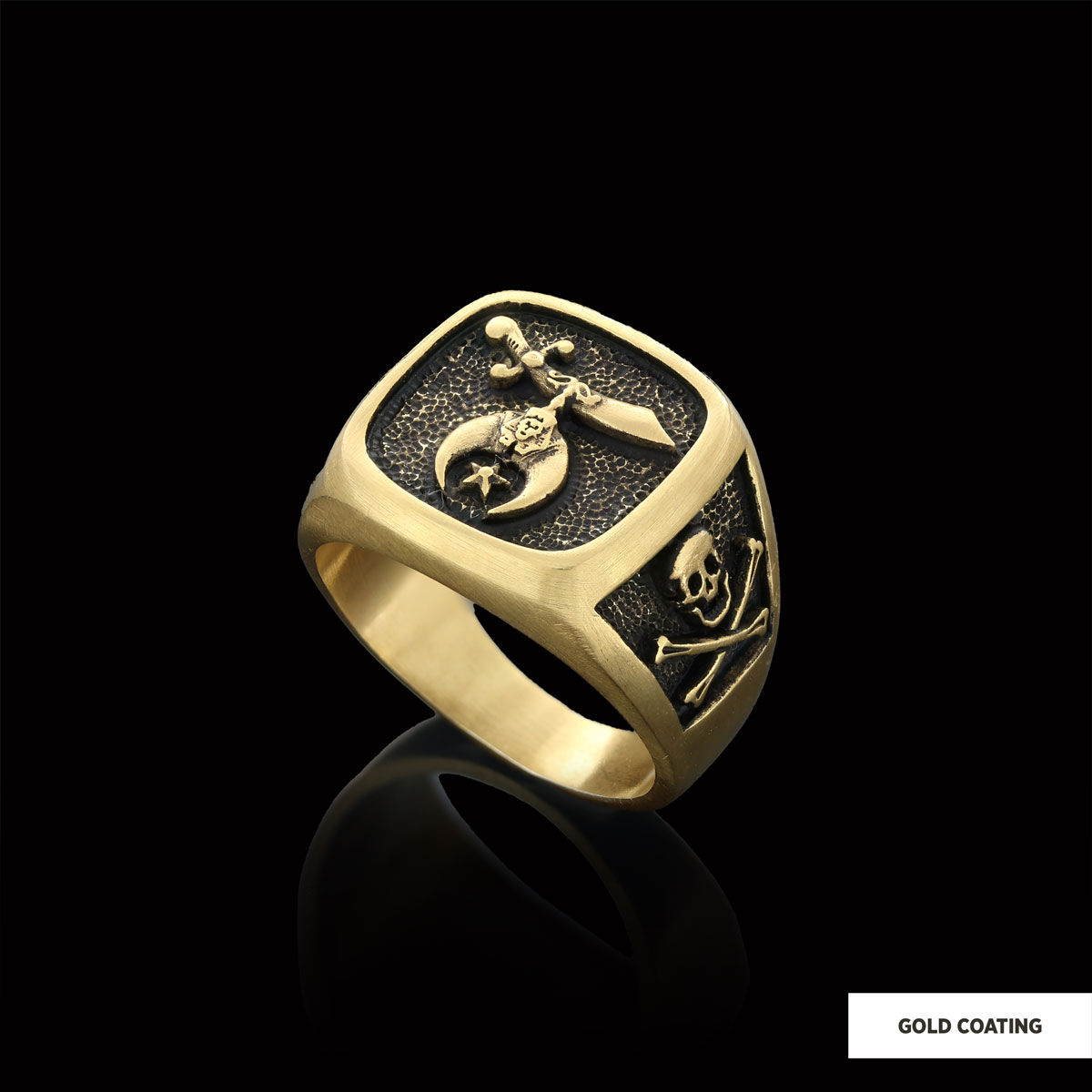 Shriners Masonic Ring, Handcrafted Sterling Silver Mason Ring