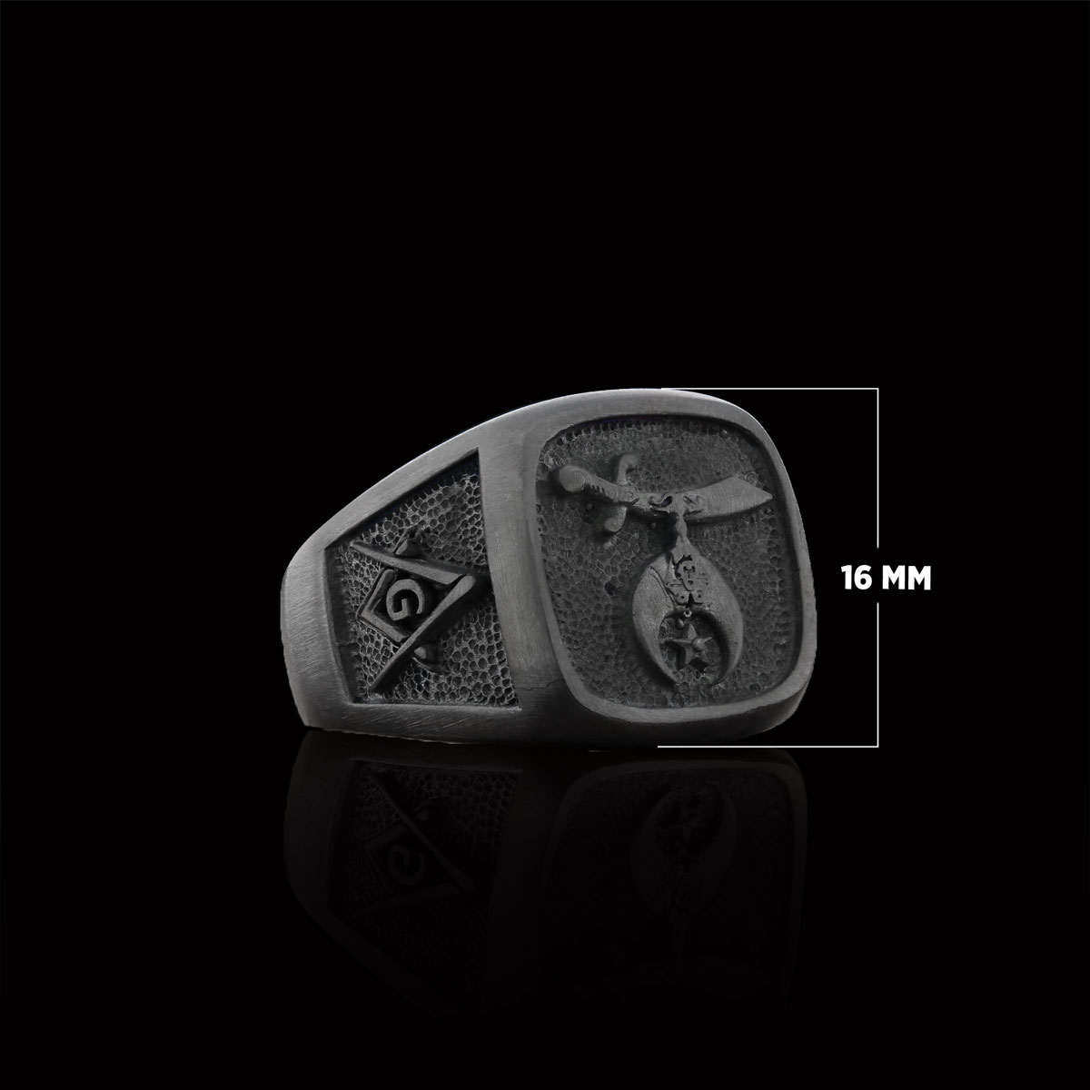 Shriners Masonic Ring, Handcrafted Sterling Silver Mason Ring