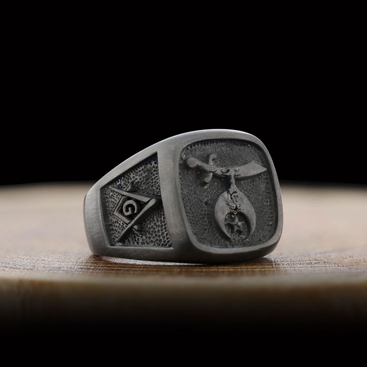 Shriners Masonic Ring, Handcrafted Sterling Silver Mason Ring