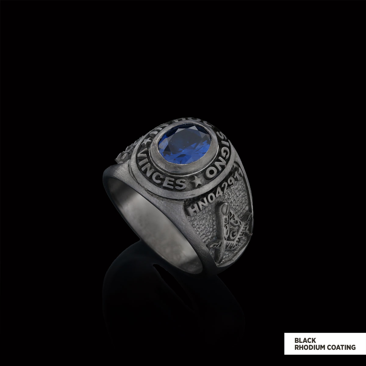 Side Embossed Acacia Masonic Ring, Master Mason Ring, Elegant Masonic Ring