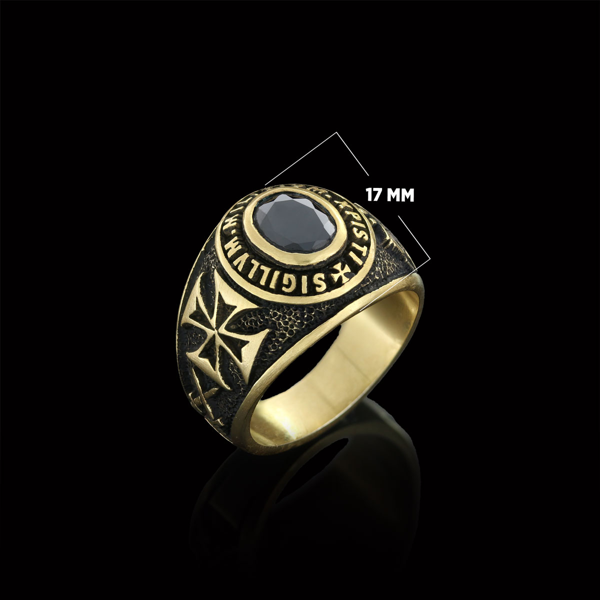 Sigillvm Militvm Xpisti Masonic Ring, Mason Jewelry, Custom Mason Ring