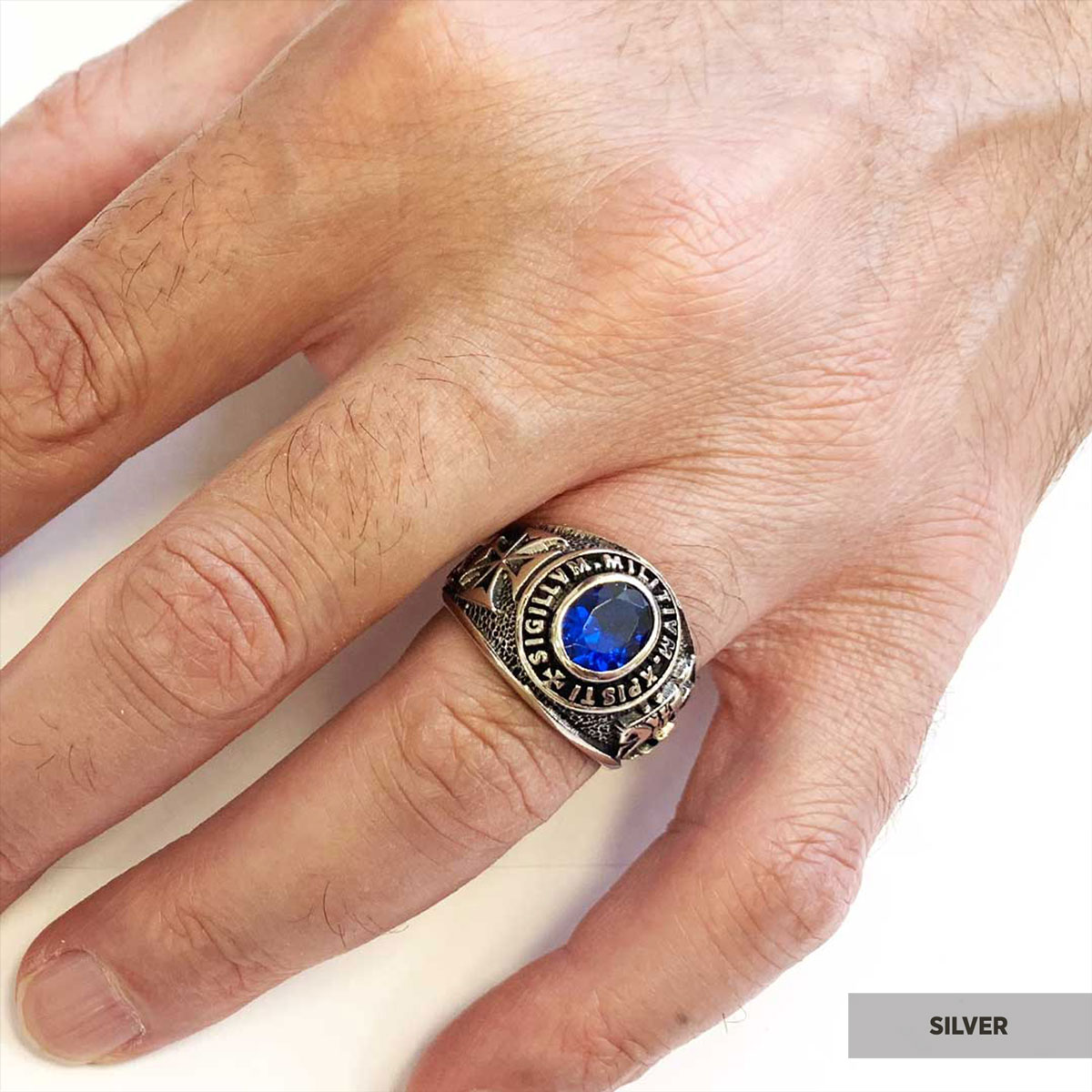 Sigillvm Militvm Xpisti Masonic Ring, Mason Jewelry, Custom Mason Ring