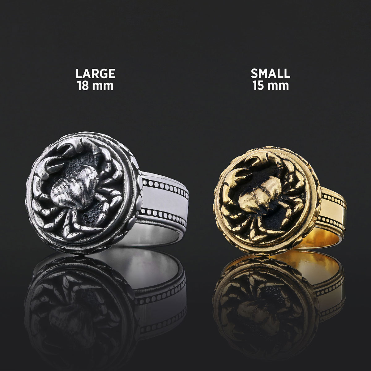 Silver Cancer Sign Ring