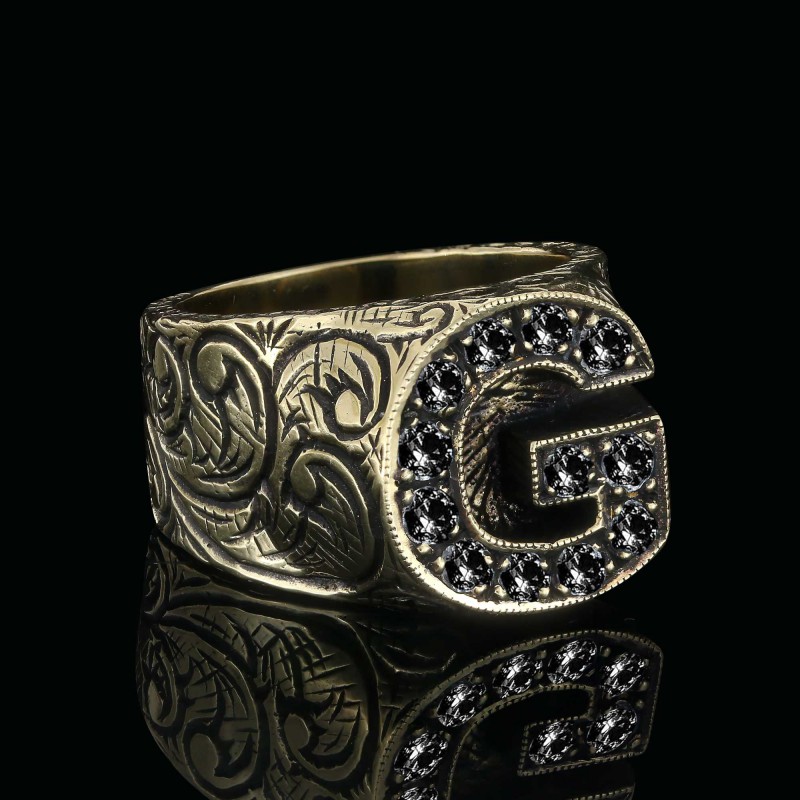 925 Sterling Silver Celtic Letter G Ring
