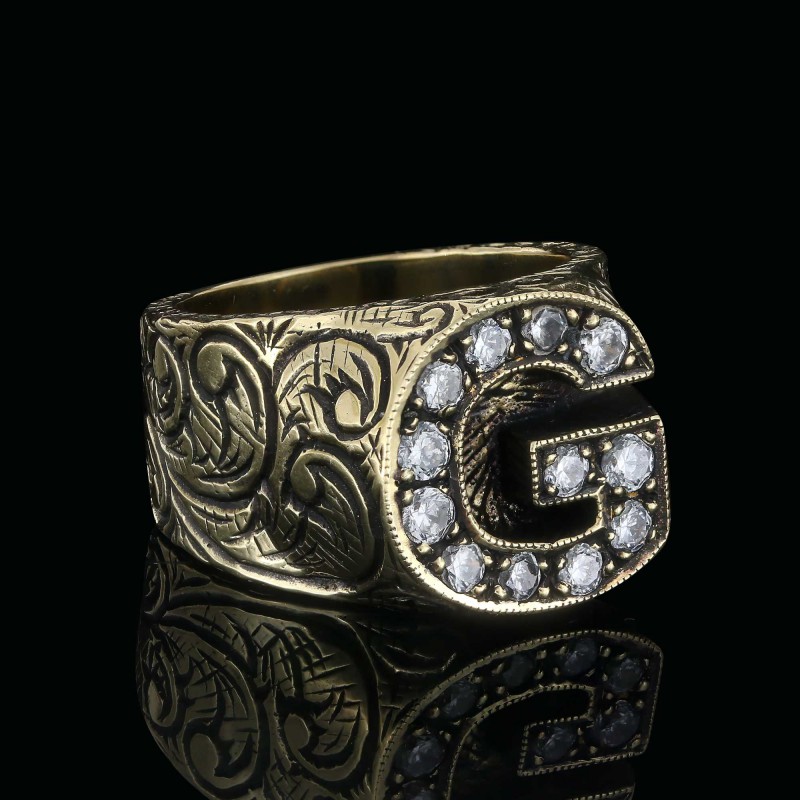 925 Sterling Silver Celtic Letter G Ring
