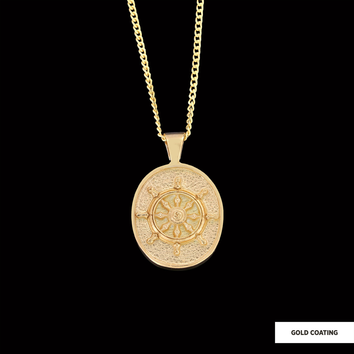 Silver Dharma Wheel Necklace, 8 Fold Path Pendant, Buddhism Charm, Dharmachakra Pendant