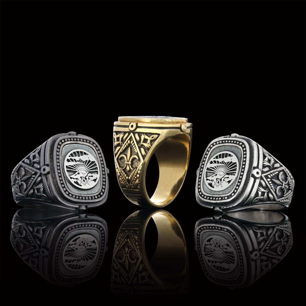 Silver Masonic Ring, Freemasonic Ring, Master Mason Ring, Elegant Masonic Ring