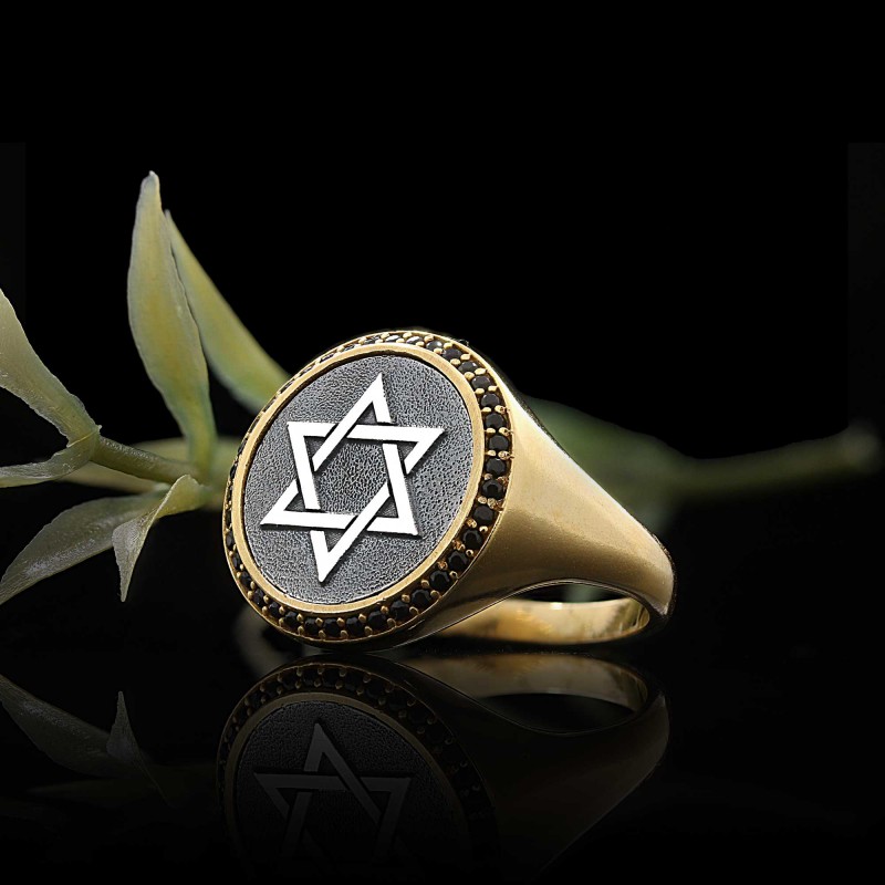 Silver Unique Design Women Magen David Ring