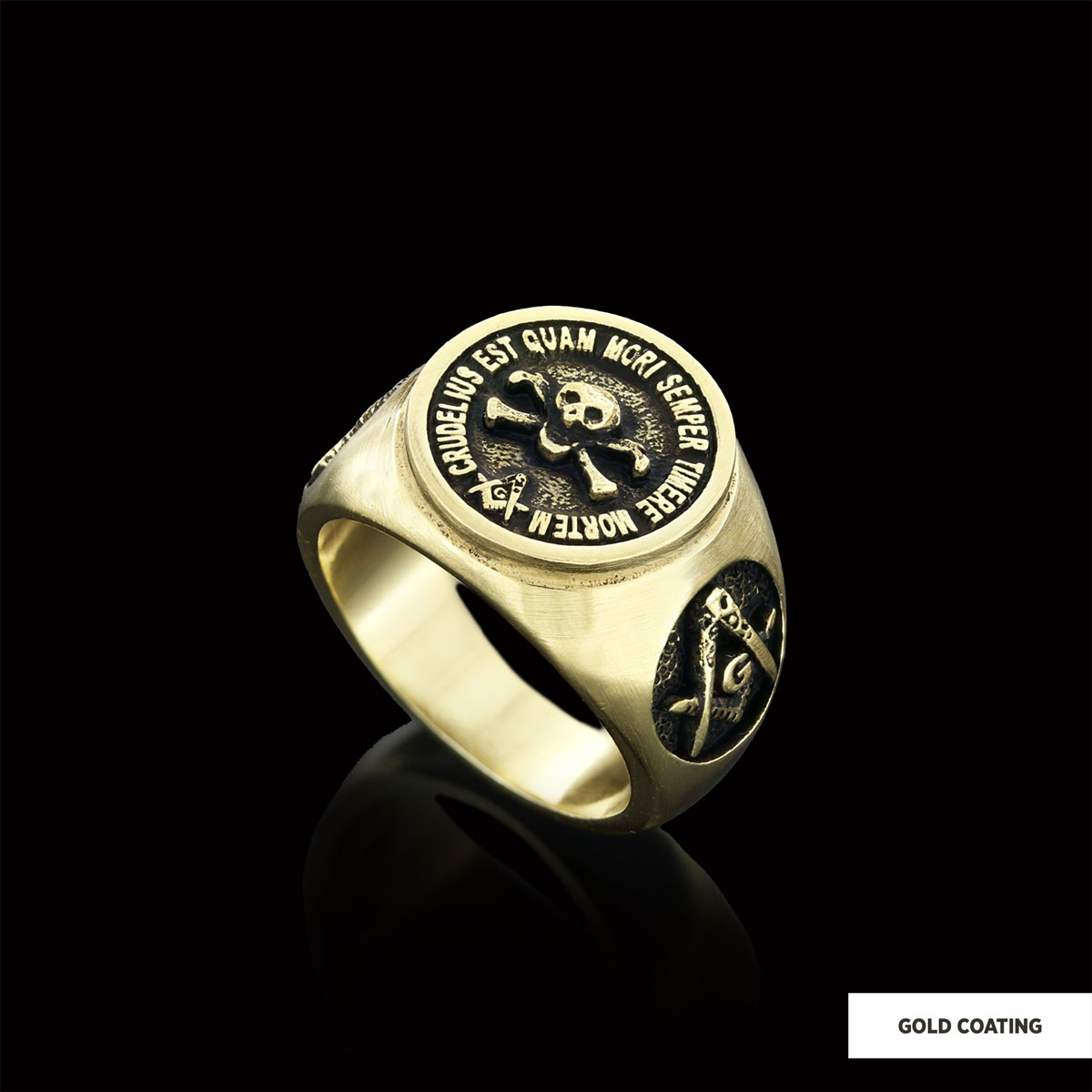Skull and Crossbones Masonic Ring, Special Masonic Ring, Freemasonic Ring