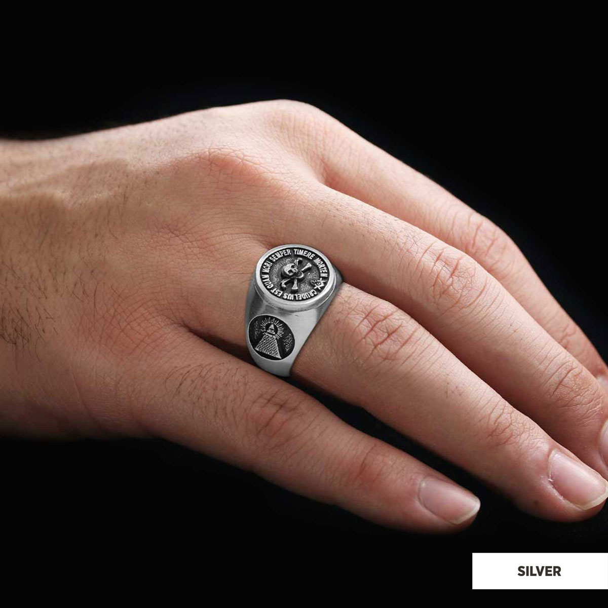 Skull and Crossbones Masonic Ring, Special Masonic Ring, Freemasonic Ring