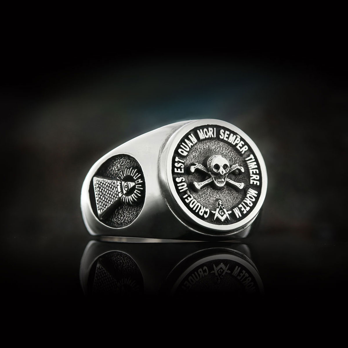 Skull and Crossbones Masonic Ring, Special Masonic Ring, Freemasonic Ring