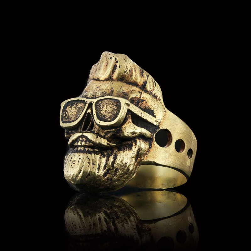 Skull with Glasses Ring