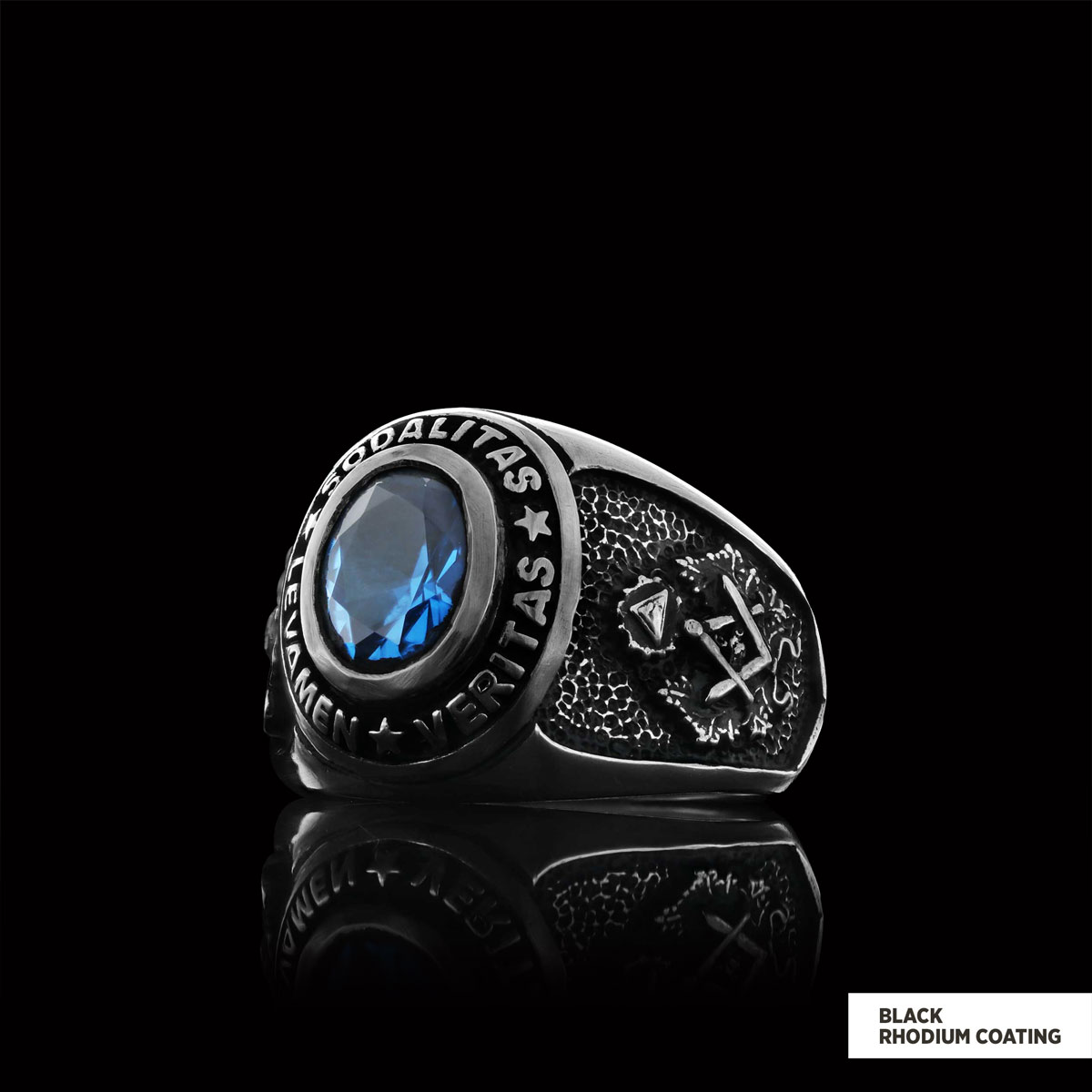 Sodalitas Levamen Veritas Masonic Ring, Knights Templar Ring, Master Masonic Ring
