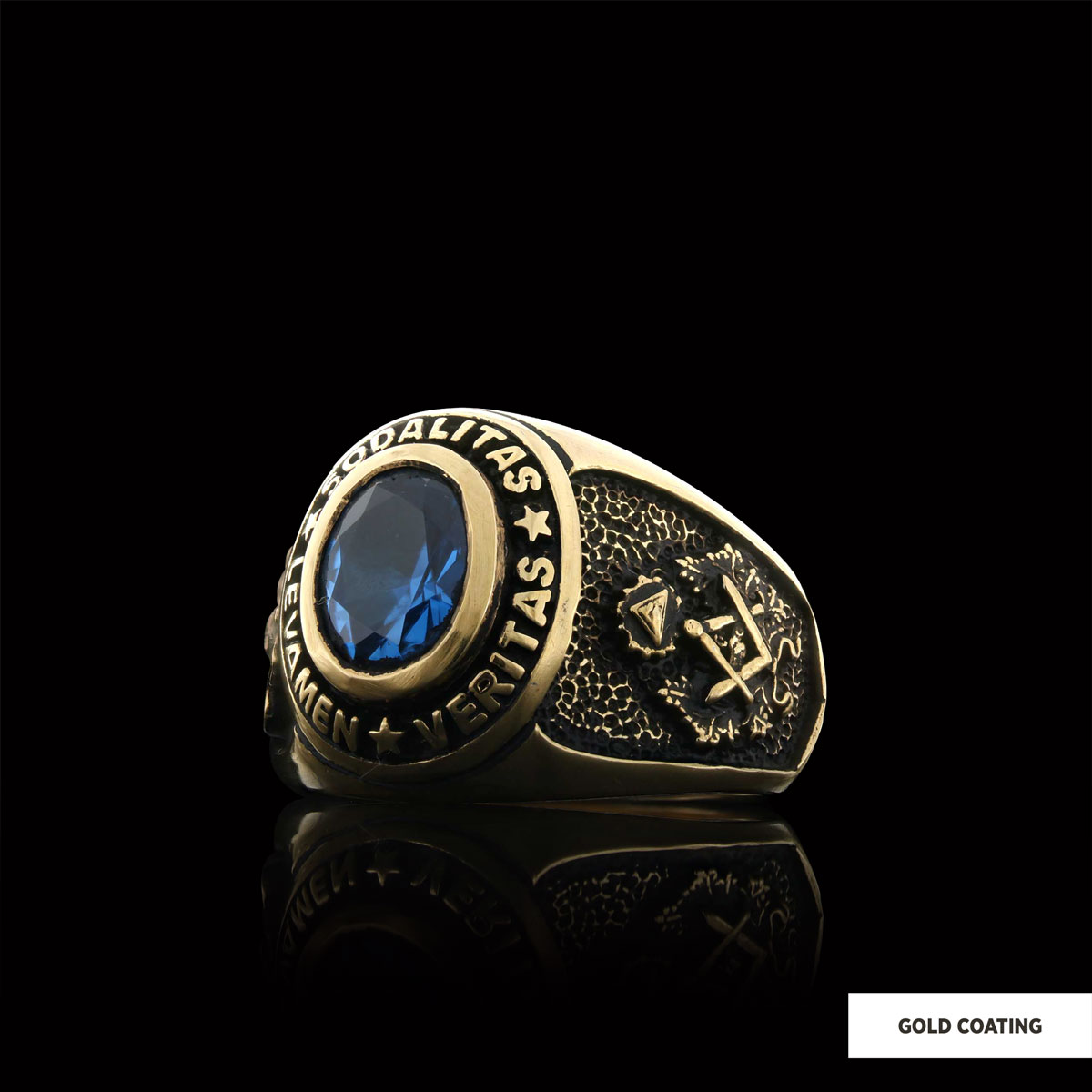 Sodalitas Levamen Veritas Masonic Ring, Knights Templar Ring, Master Masonic Ring