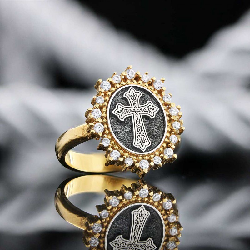 Special Design 925 Sterling Silver Christian Cross Women Ring