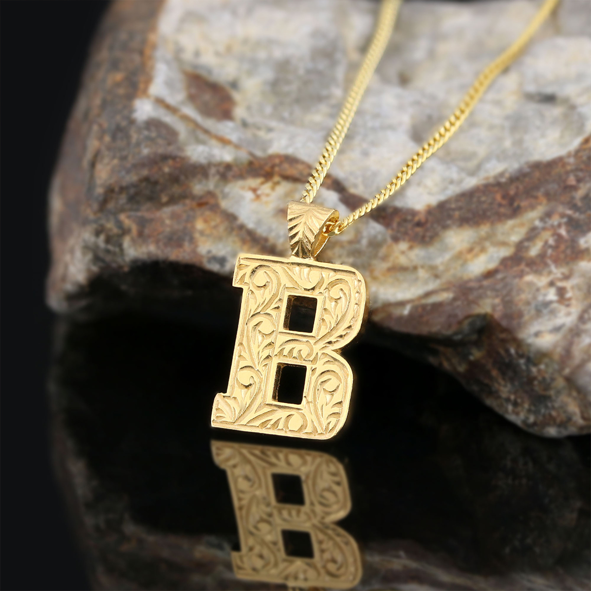 Special Design 925 Sterling Silver Letter Monogram B Pendant