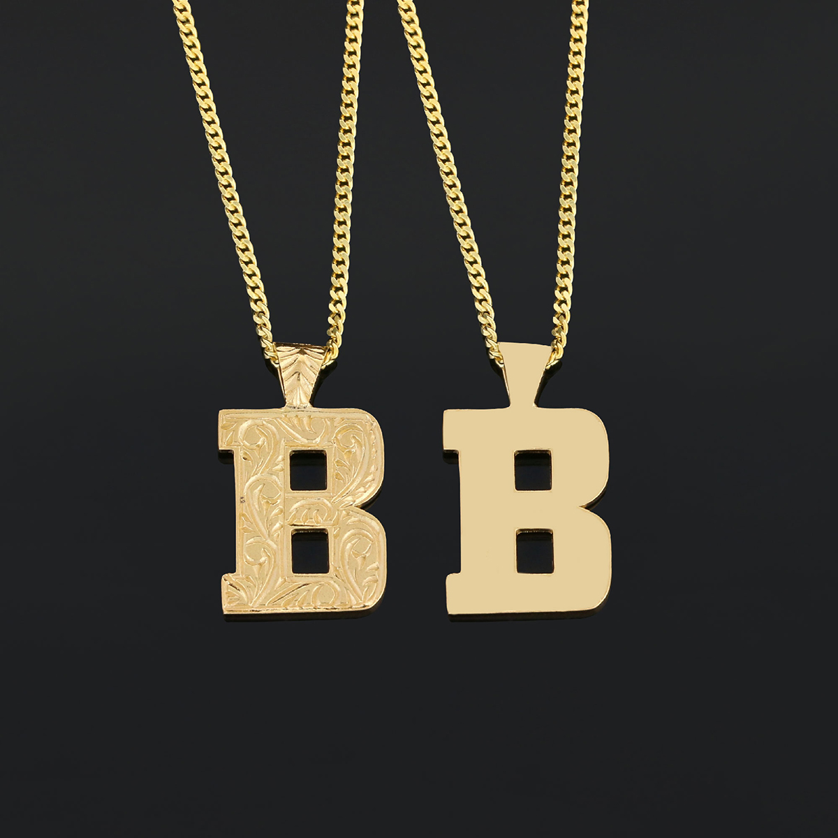 Special Design 925 Sterling Silver Letter Monogram B Pendant