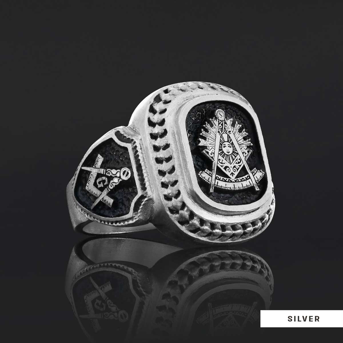 Special Design 925 Sterling Silver Past Master Masonic Ring