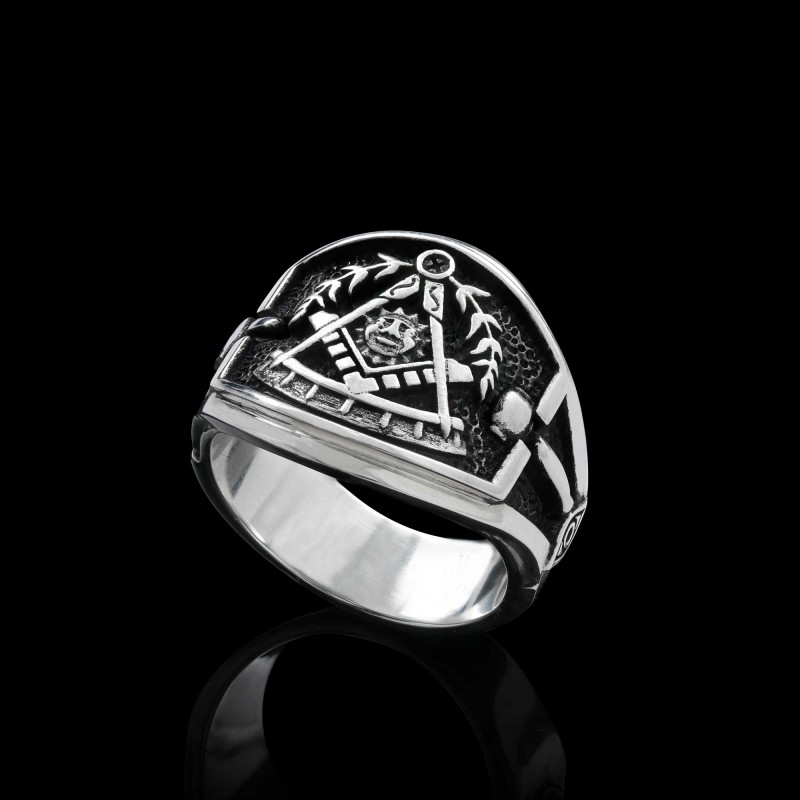 Statement Masons Ring, Personalized Freemason Symbol Ring, Special Design Mason Ring