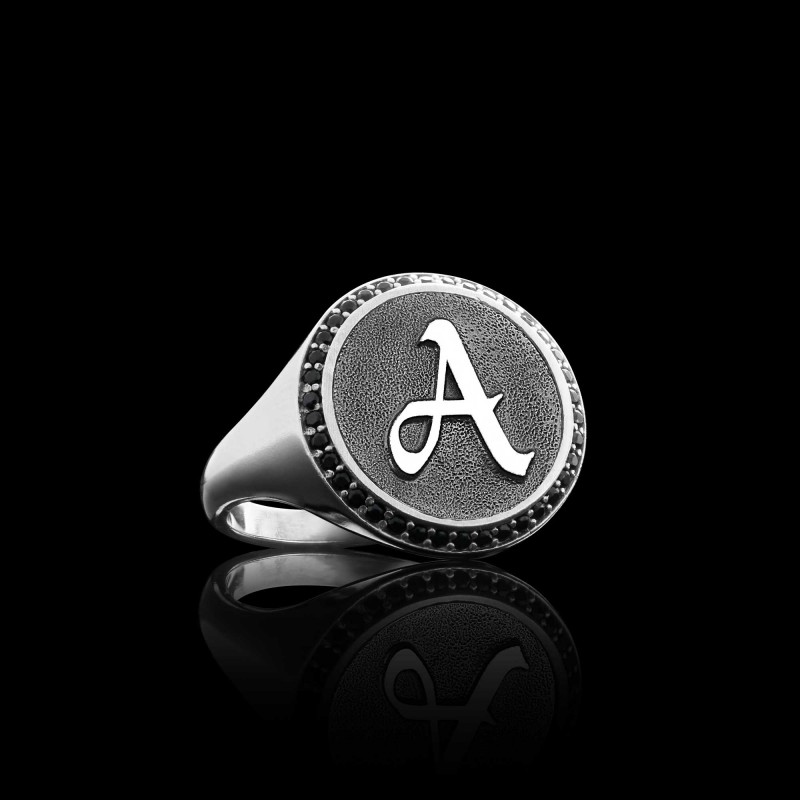 Special Design Siterling Silver Monogram Letter A Women Ring