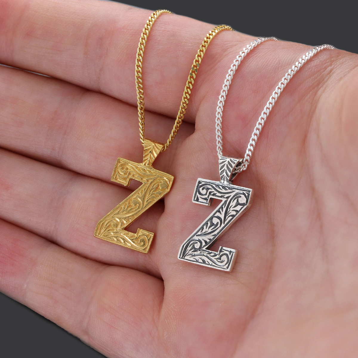 Special Design Sterling Silver Handmade Monogram Z Letter Necklace
