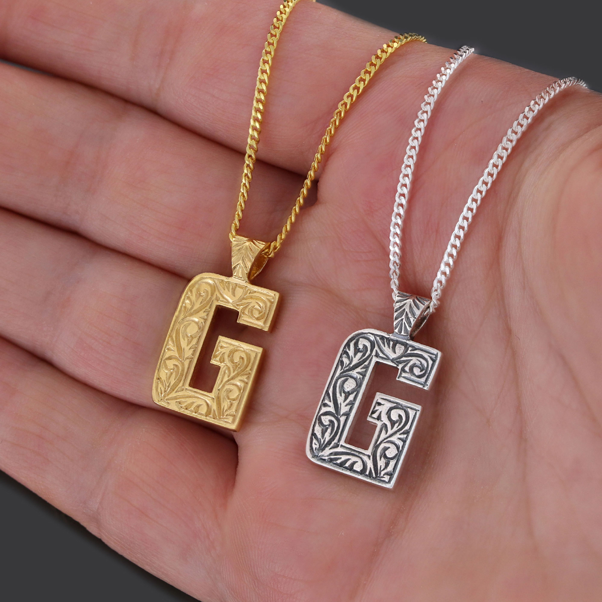 Special Handmade Silver Letter Monogram G Necklace