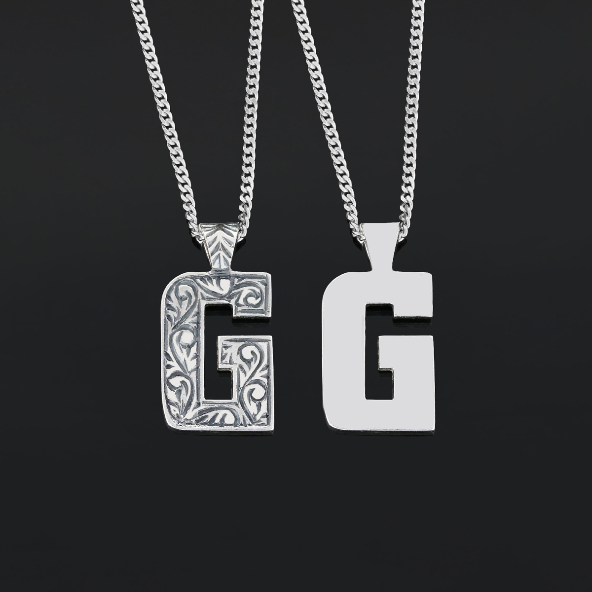 Special Handmade Silver Letter Monogram G Necklace
