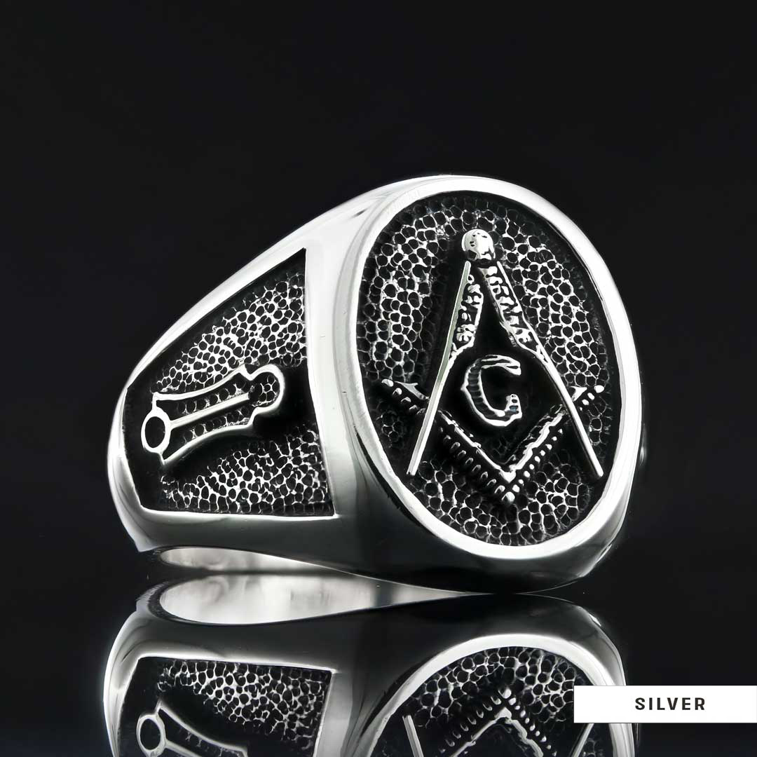 Special Lodge Silver Masonic Ring, Oval Masonic Ring, Master Mason Ring