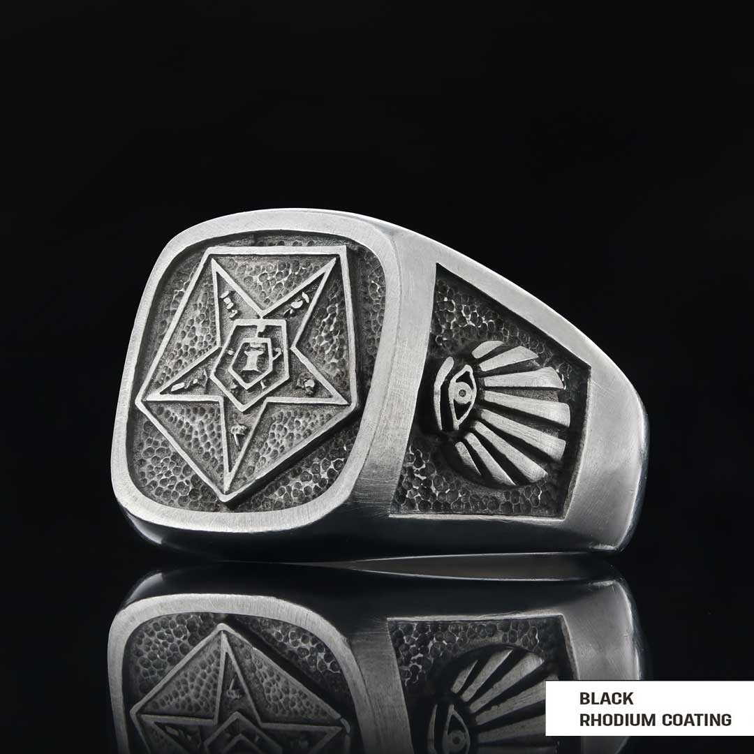 Special Square Eastern Star Masonic Ring, Freemason Ring, Master Mason Rings