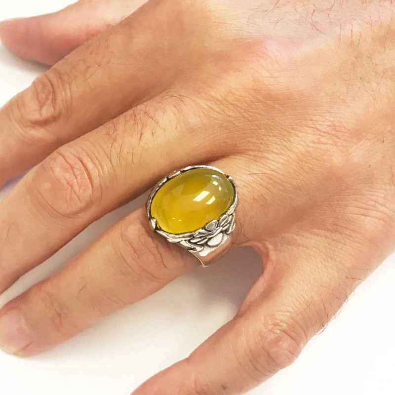 Turquoise Stone Silver Men Ring