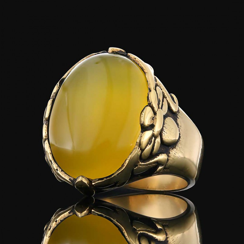 Turquoise Stone Silver Men Ring
