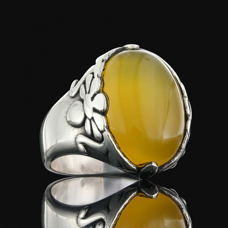 Turquoise Stone Silver Men Ring