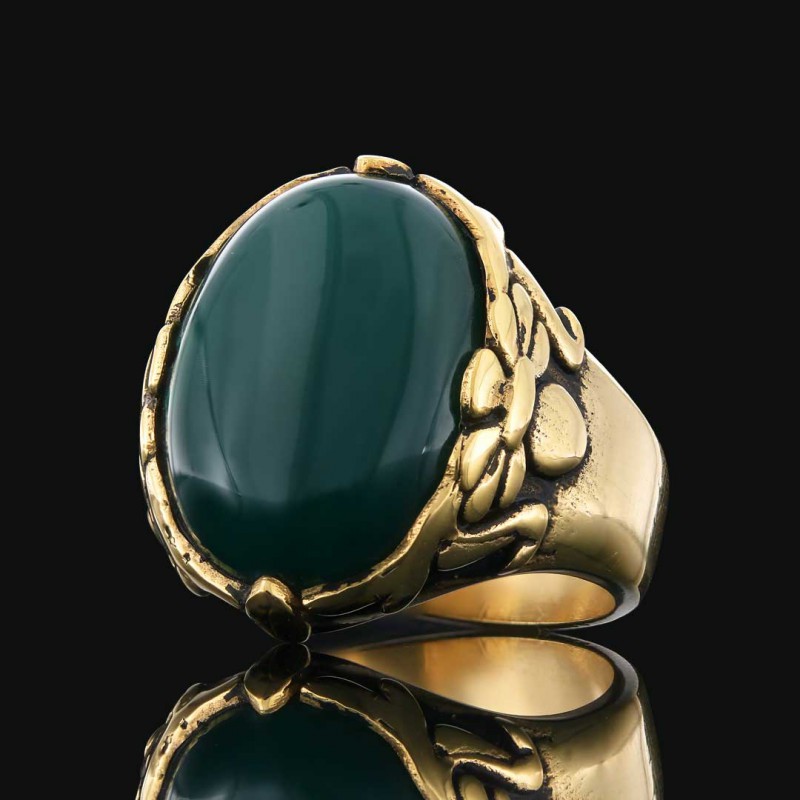 Turquoise Stone Silver Men Ring