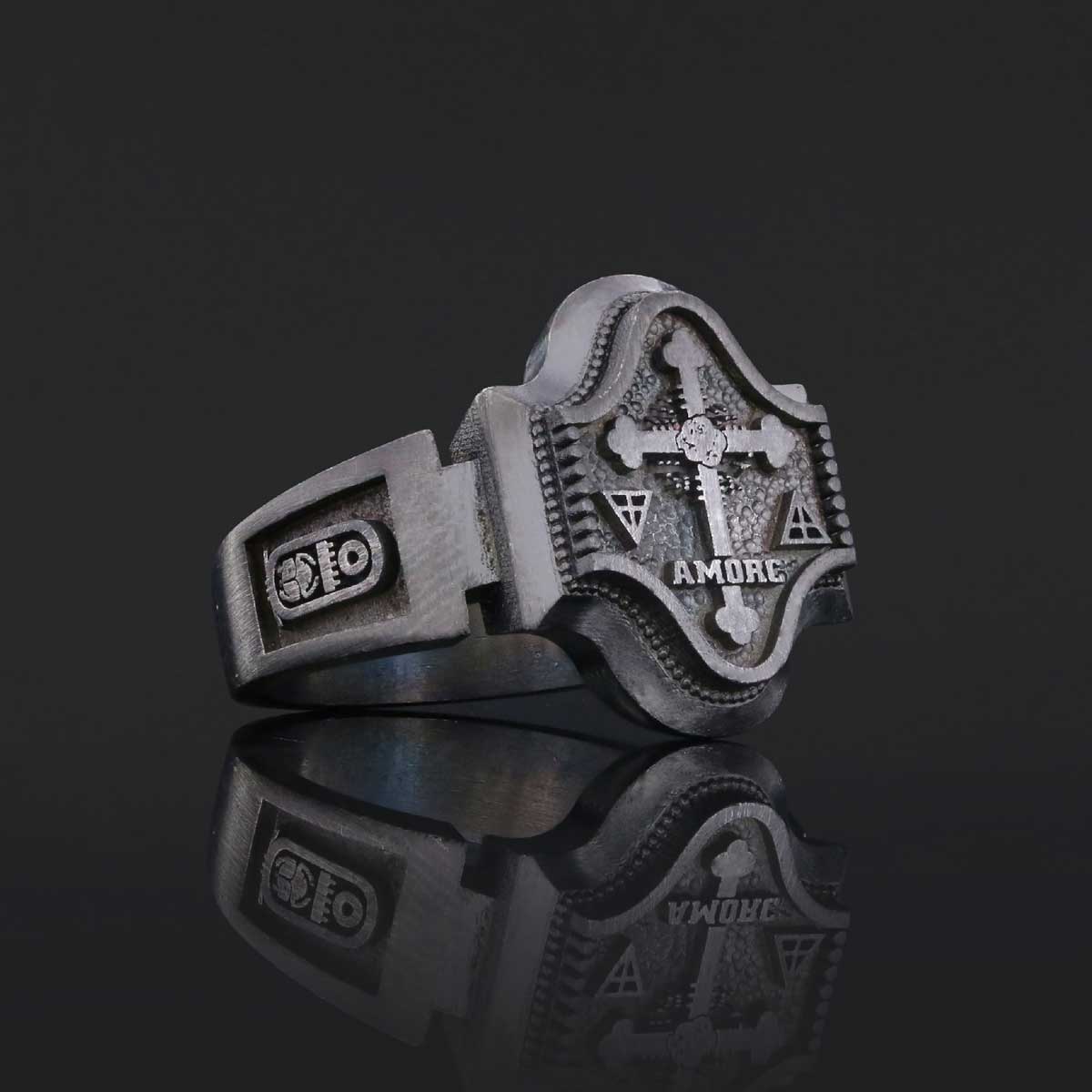 Spiritual Symbol of Ancient Ring, Rosicrucian Ring Amorc Ring, Custom Rousea Crucis Order Ring