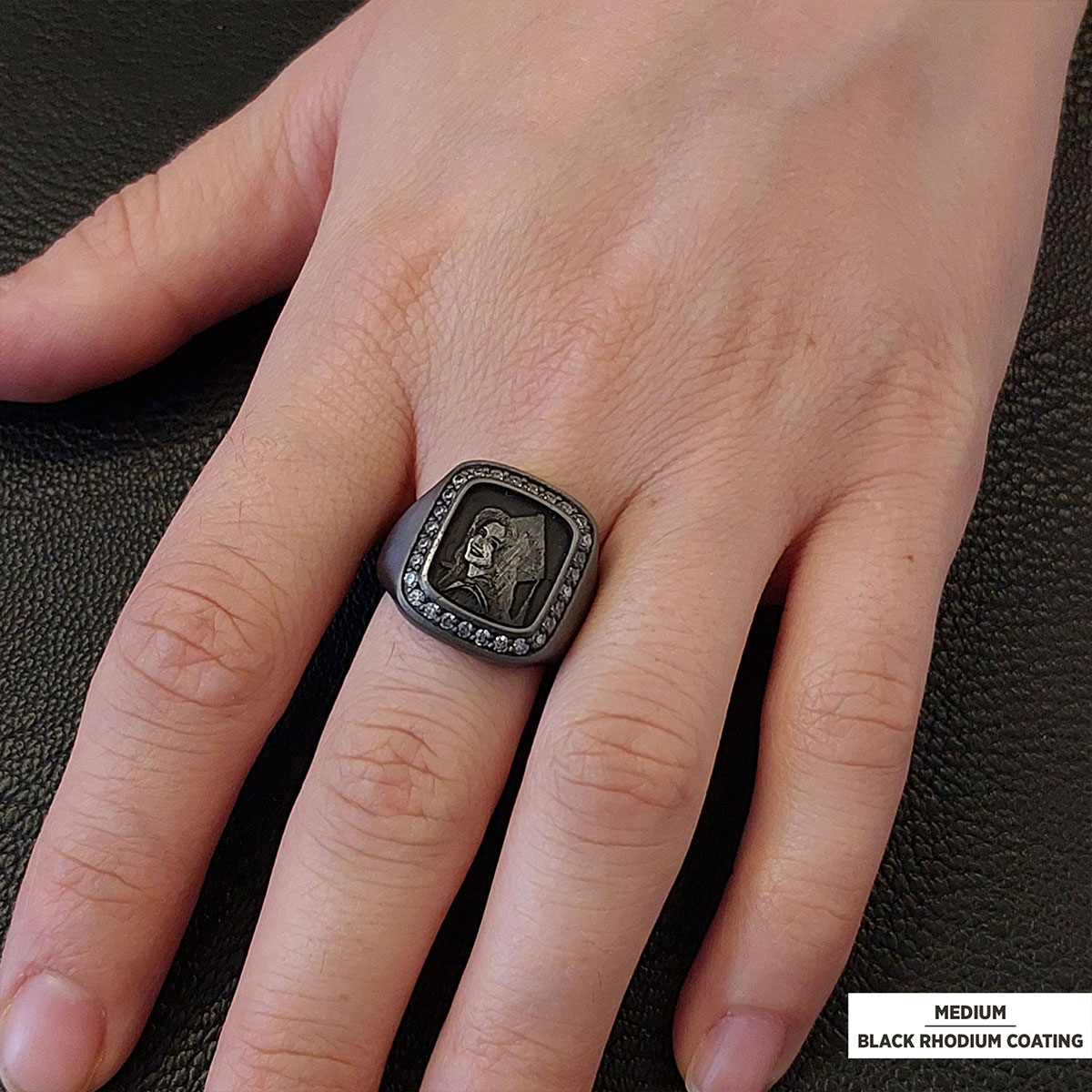 Square Stone Photo Ring, Personalized Photo Ring, Lover Gift Ring, Special Production Photo Ring