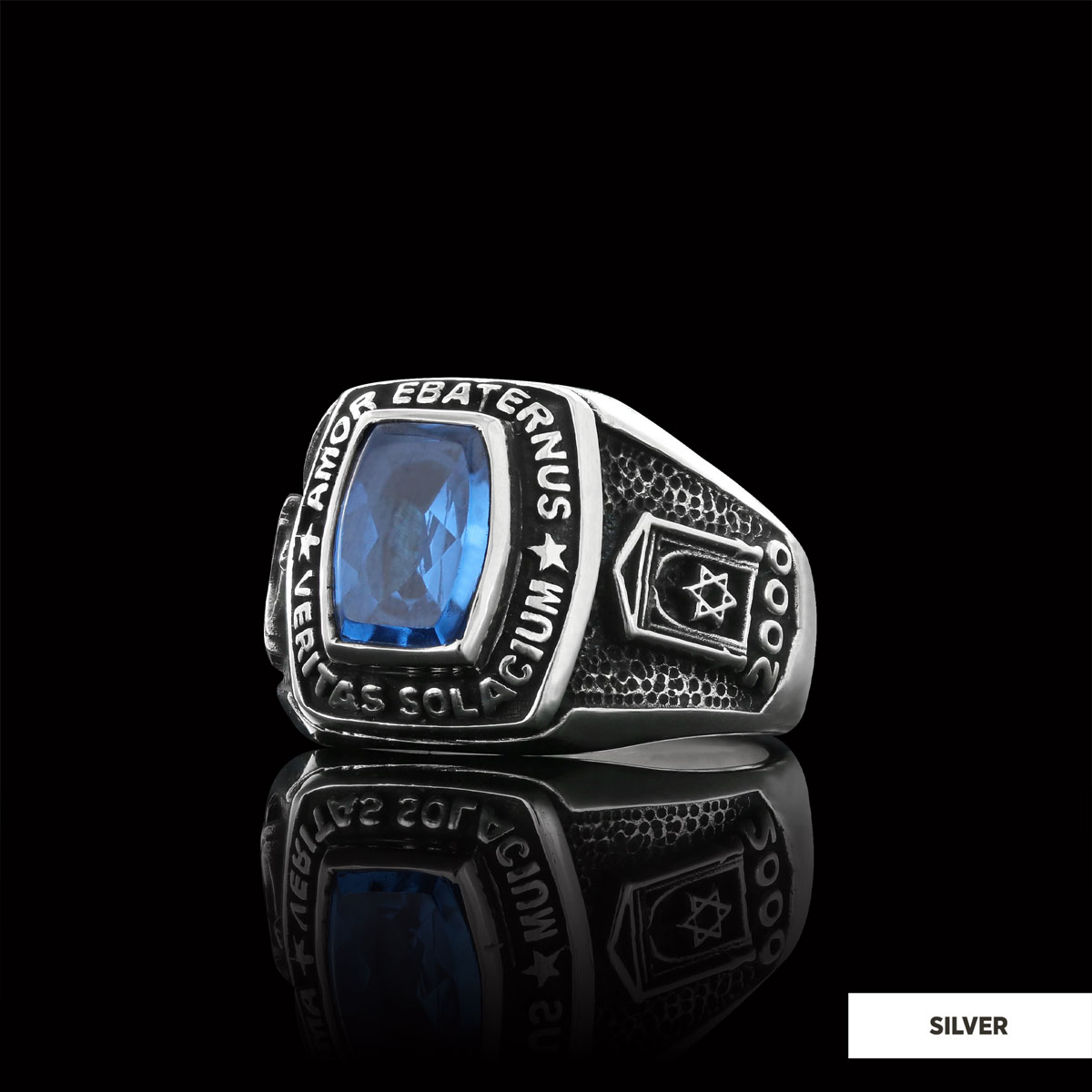 Star of David Masonic Ring, Arcane Mason Ring, Celestial Mason Brotherhood Ring