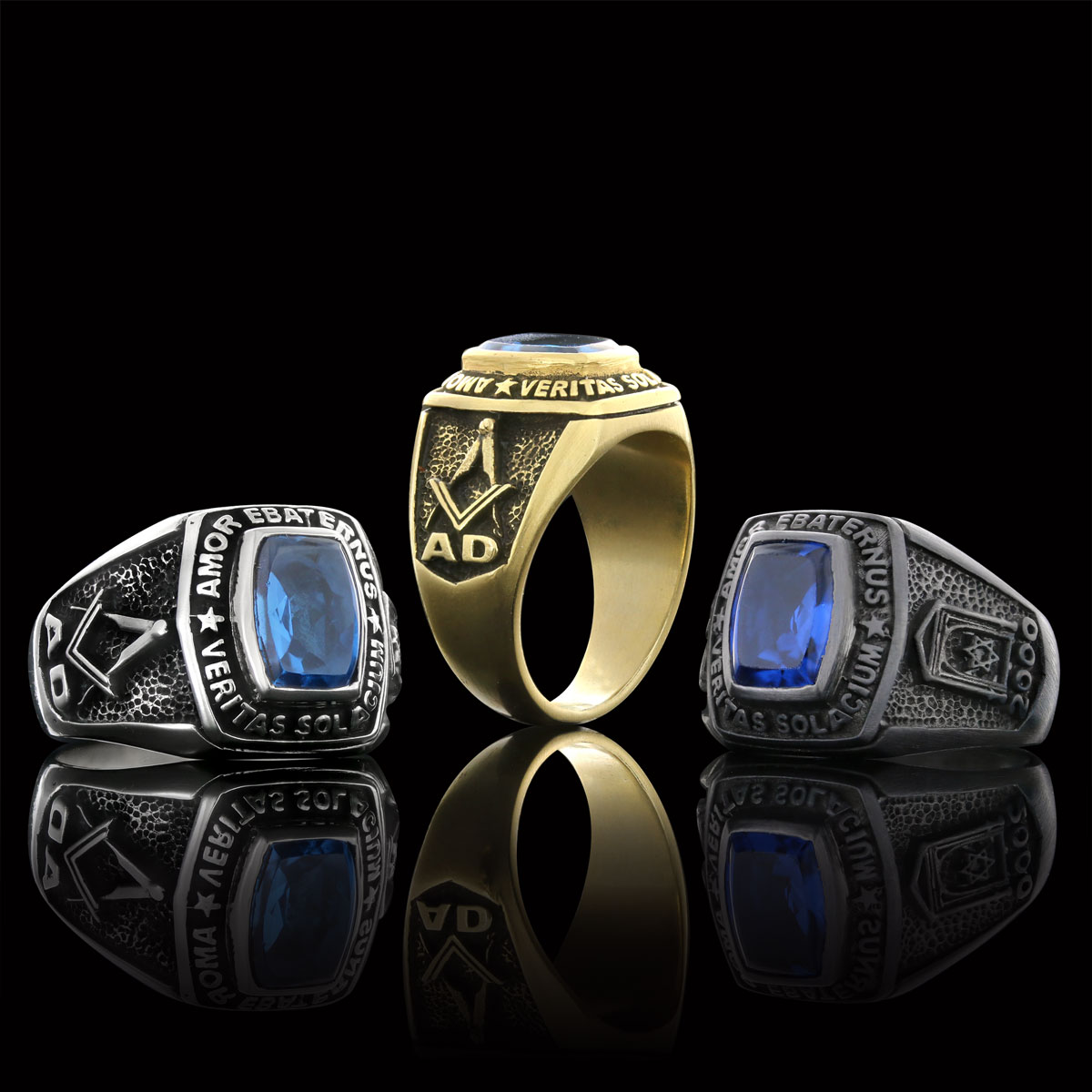 Star of David Masonic Ring, Arcane Mason Ring, Celestial Mason Brotherhood Ring