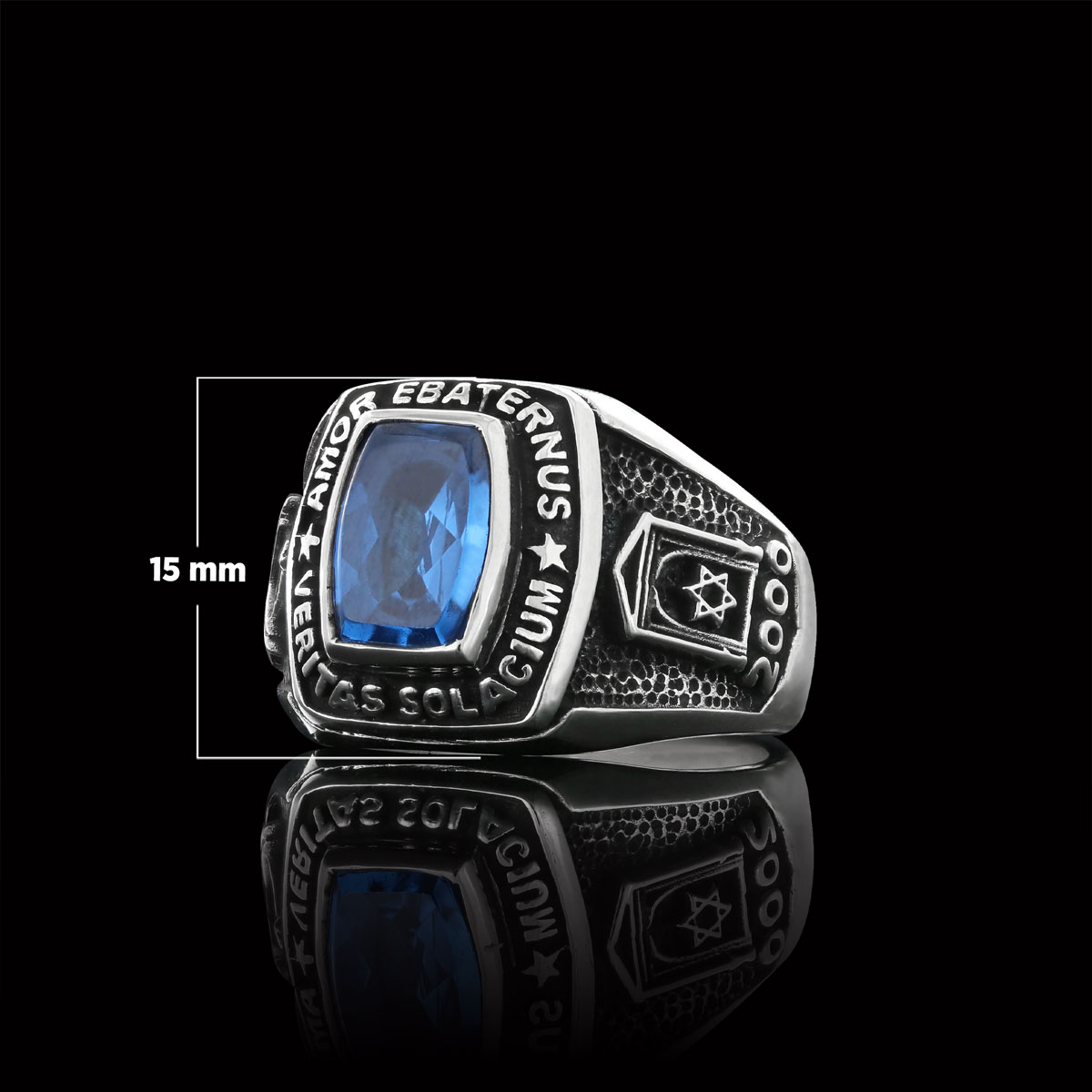 Star of David Masonic Ring, Arcane Mason Ring, Celestial Mason Brotherhood Ring