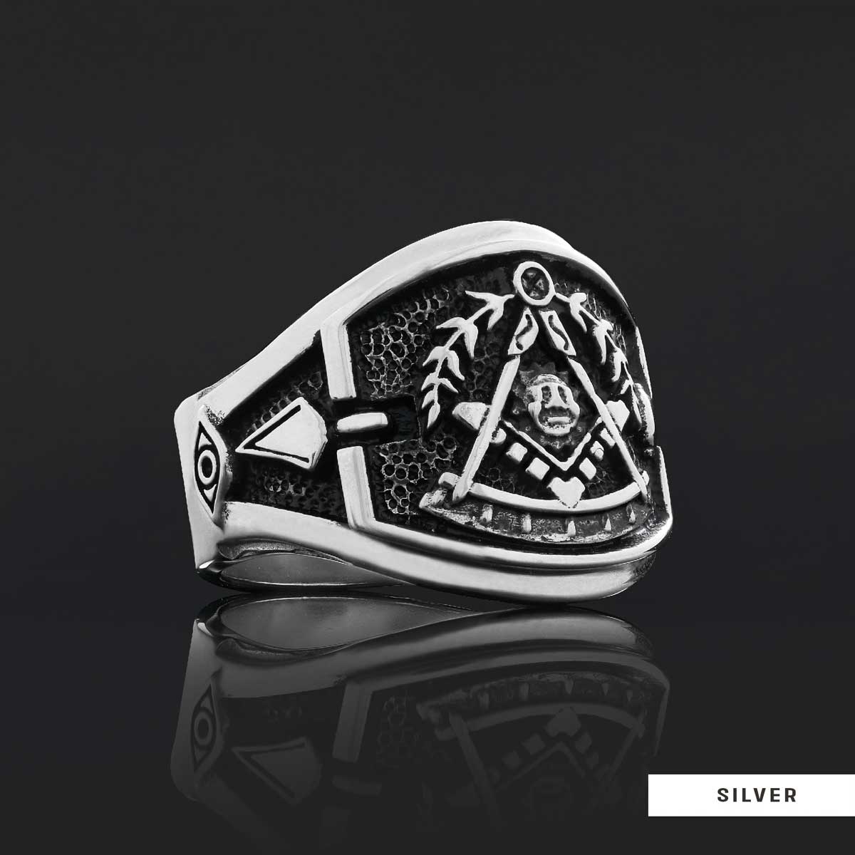 Statement Masons Ring, Personalized Freemason Symbol Ring, Special Design Mason Ring