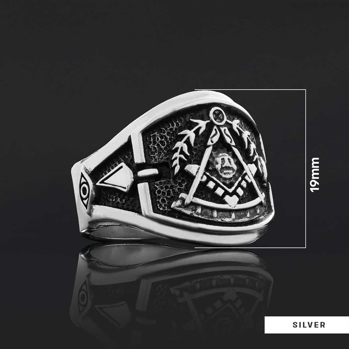 Statement Masons Ring, Personalized Freemason Symbol Ring, Special Design Mason Ring