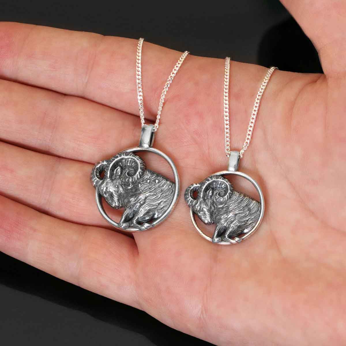 Sterling Silver Aries Necklace, Aries Jewelry, Handmade Aries Pendant, Horoscope Aries Necklace