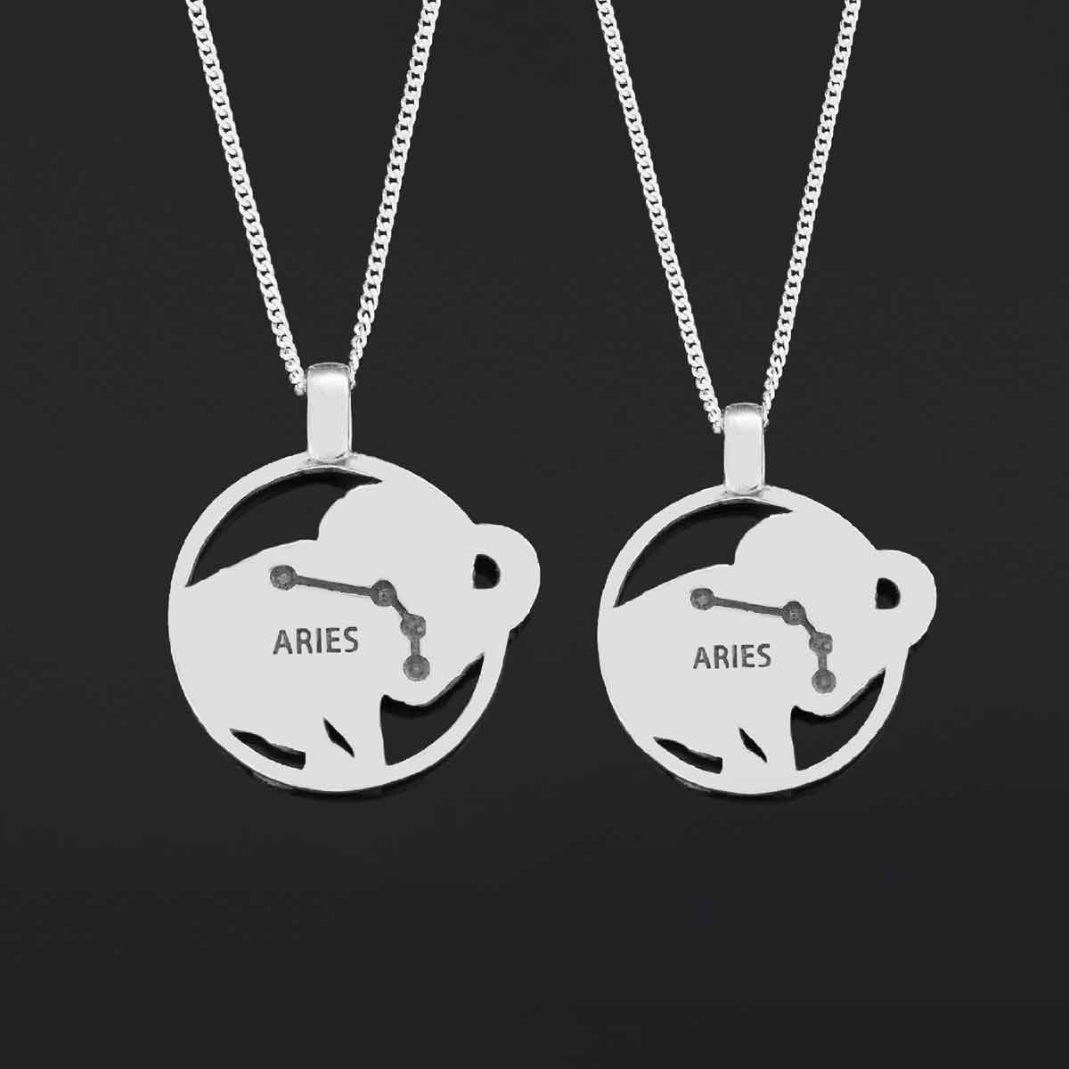 Sterling Silver Aries Necklace, Aries Jewelry, Handmade Aries Pendant, Horoscope Aries Necklace