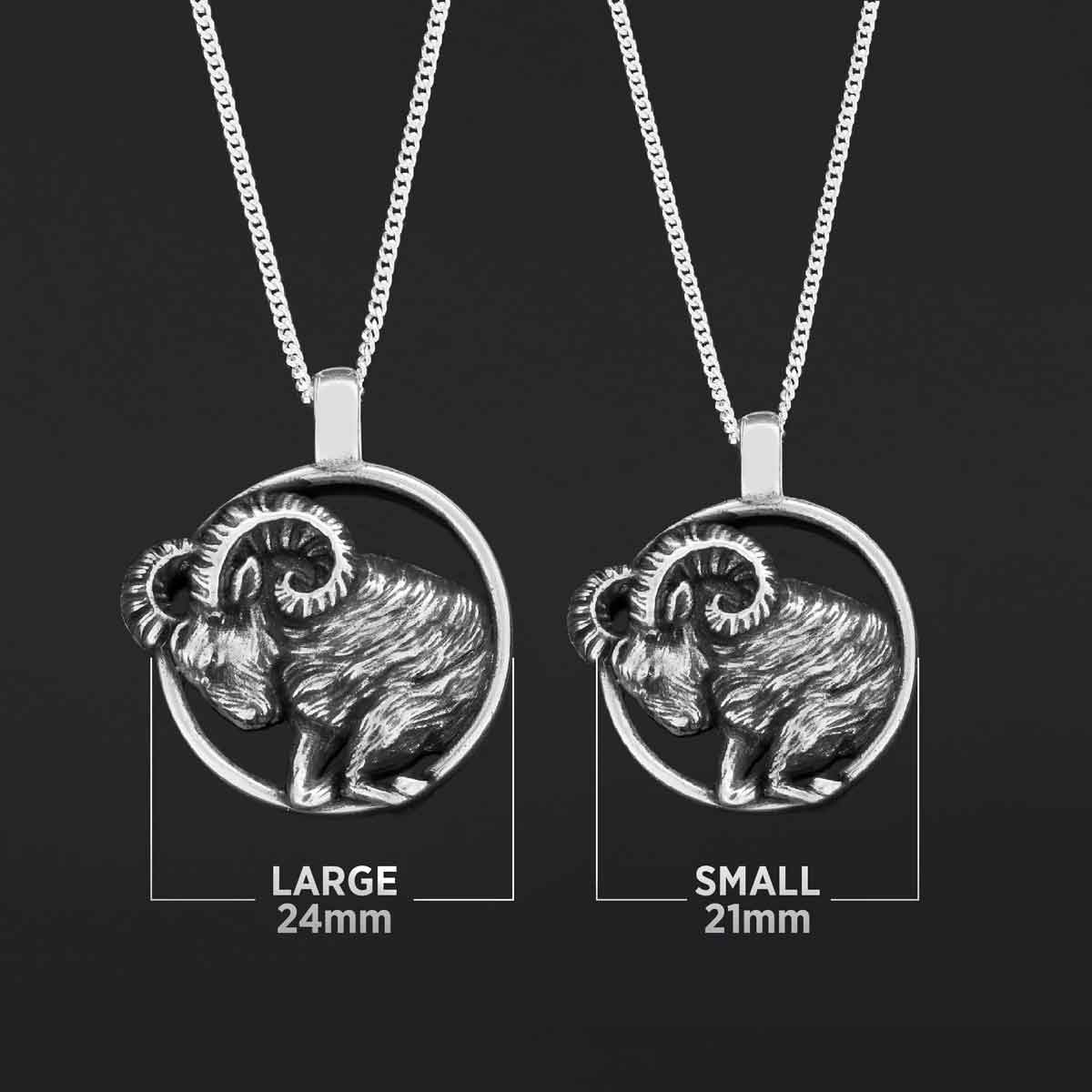 Sterling Silver Aries Necklace, Aries Jewelry, Handmade Aries Pendant, Horoscope Aries Necklace