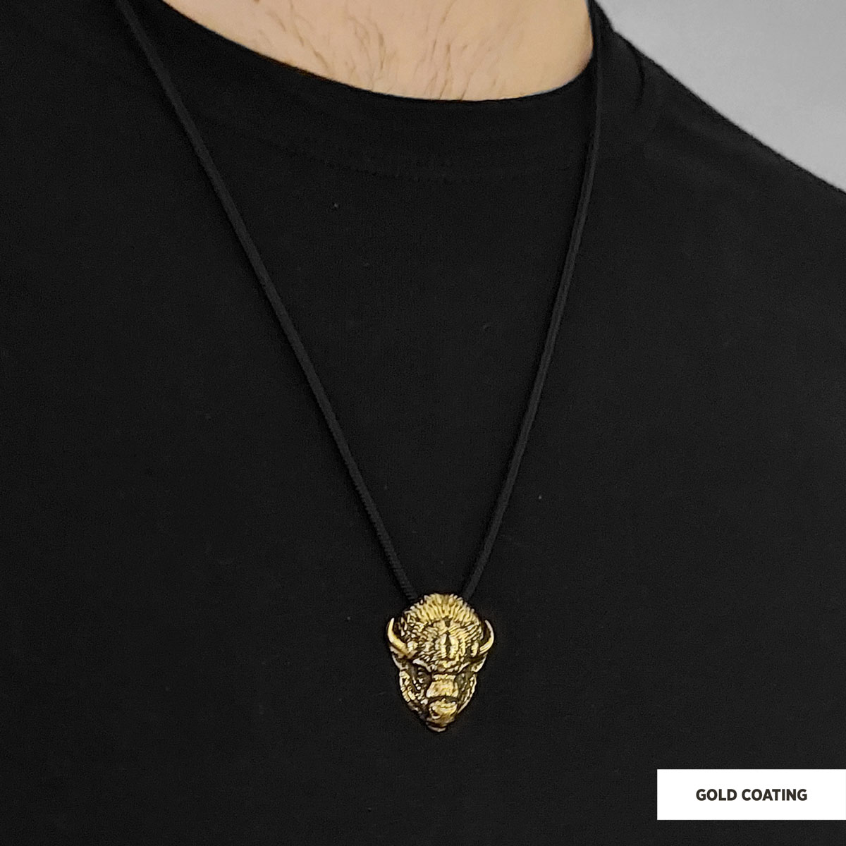 Sterling Silver Bison Pendant