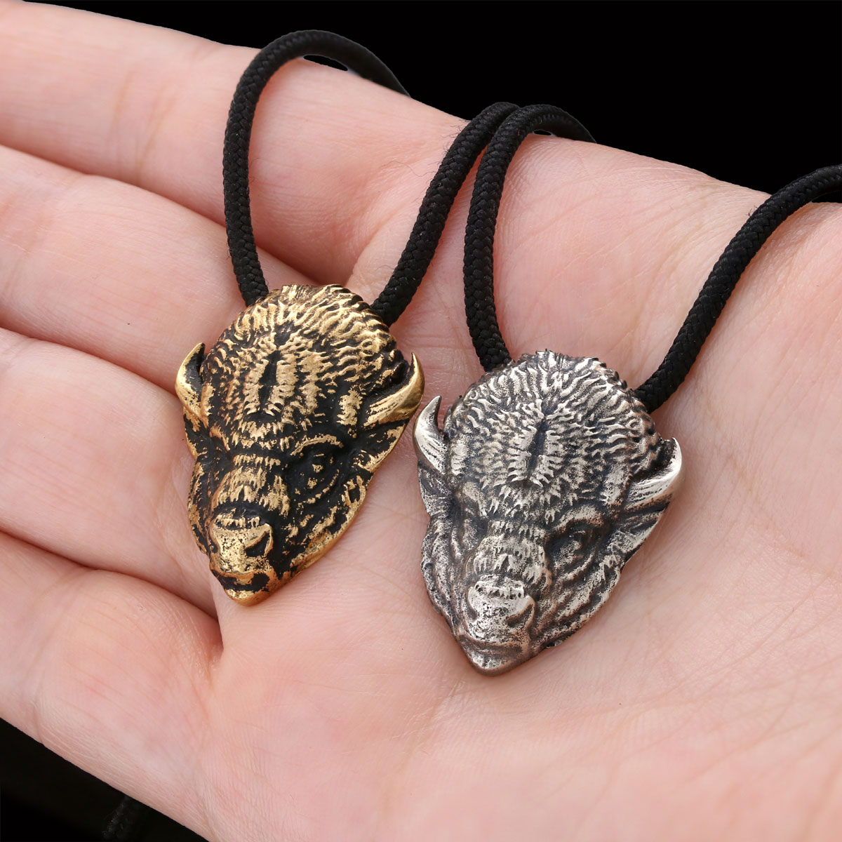 Sterling Silver Bison Pendant