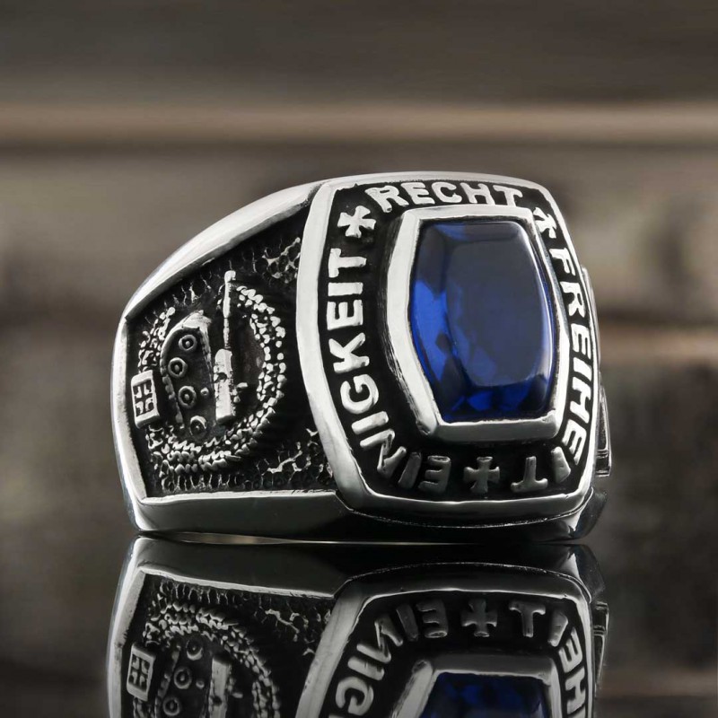 Sterling Silver Design Einigkeit Recht Freiheit Germany Ring