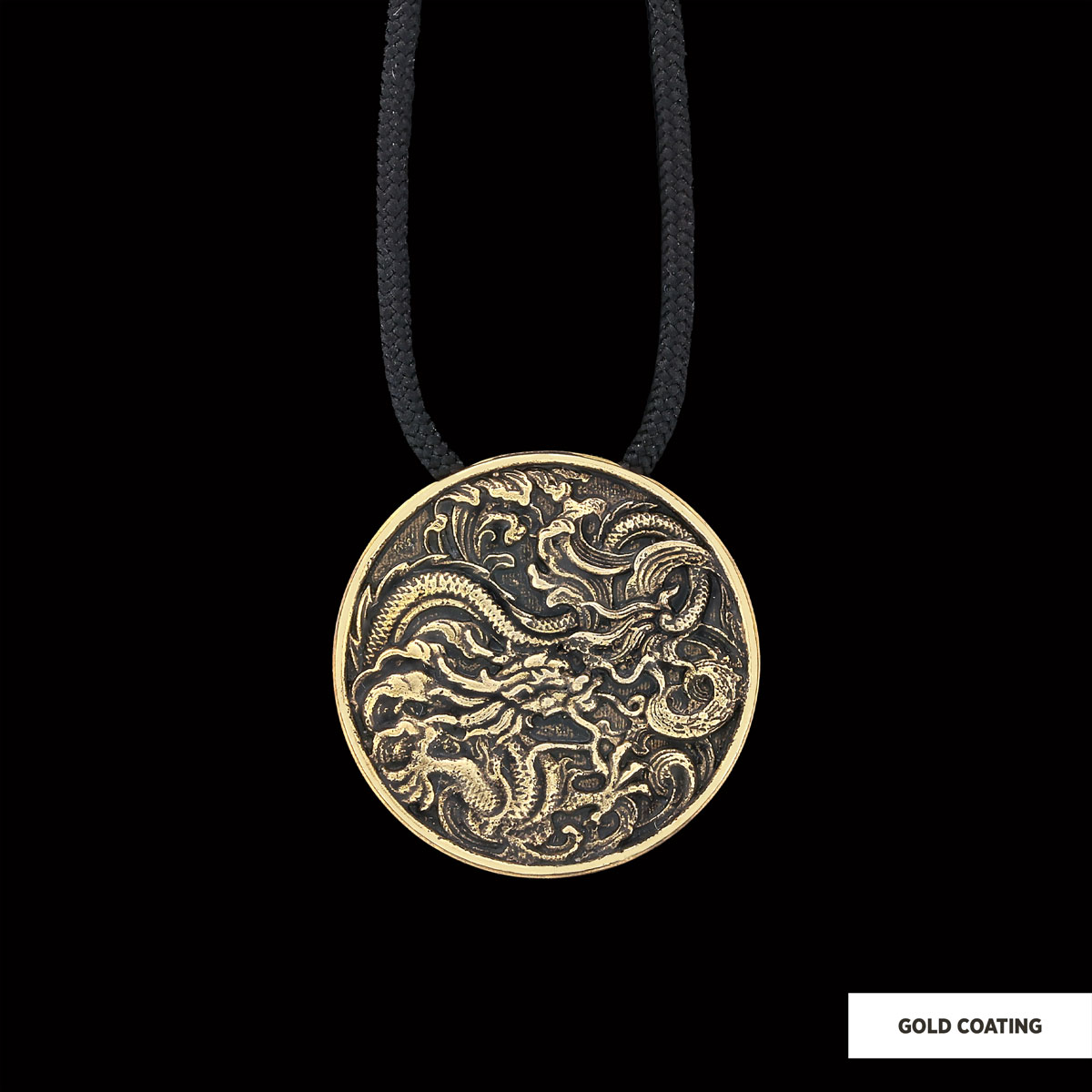 Lambert Cheng Sterling Silver or 24K Gold Plated Dragon Pendant w/ Chain