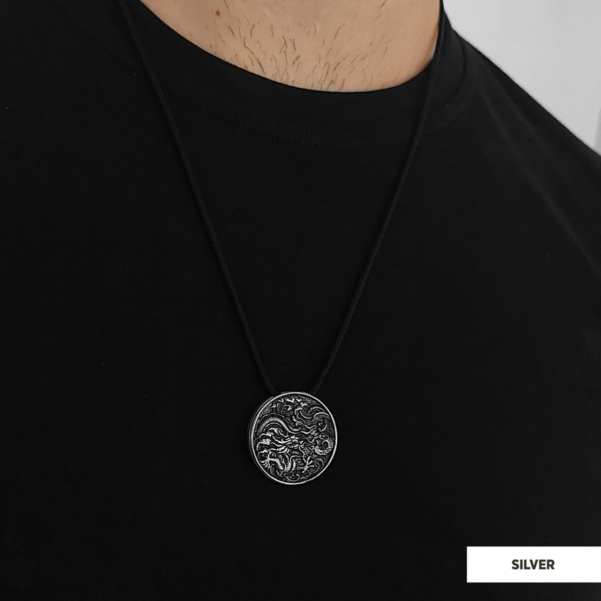 Sterling Silver Dragon Pendant